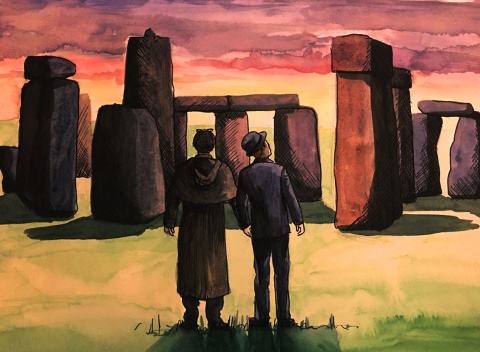 for sanspatronymic: Astronomical Significance ACD Holmes and Watson watching the summer solstice sunrise at Stonehenge